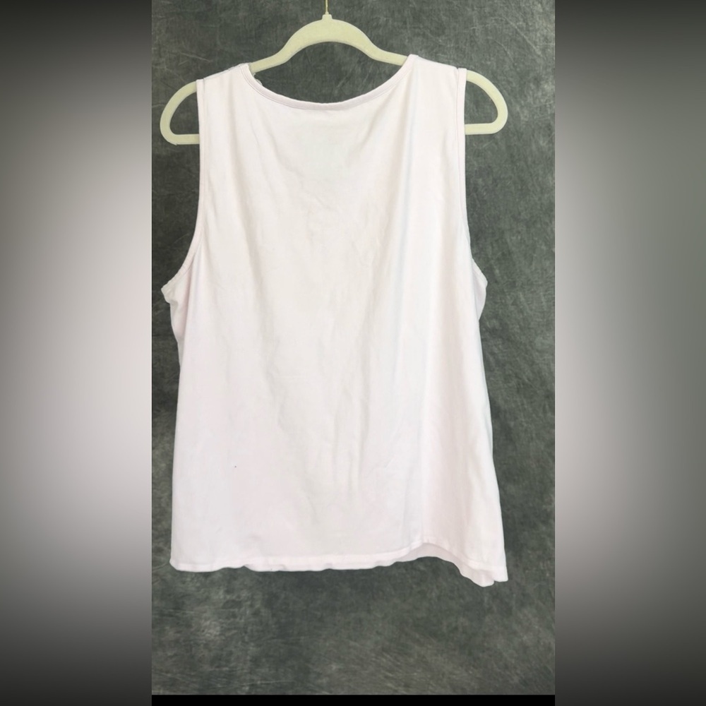 CJ Banks Light Pink Sleeveless Lace-Trim V-Neck Top | Size 1X - Picture 3 of 5